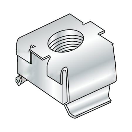 Newport Fasteners Cage Nut, M6-1.00, Steel, Zinc Plated Finish, 1000 PK 117532